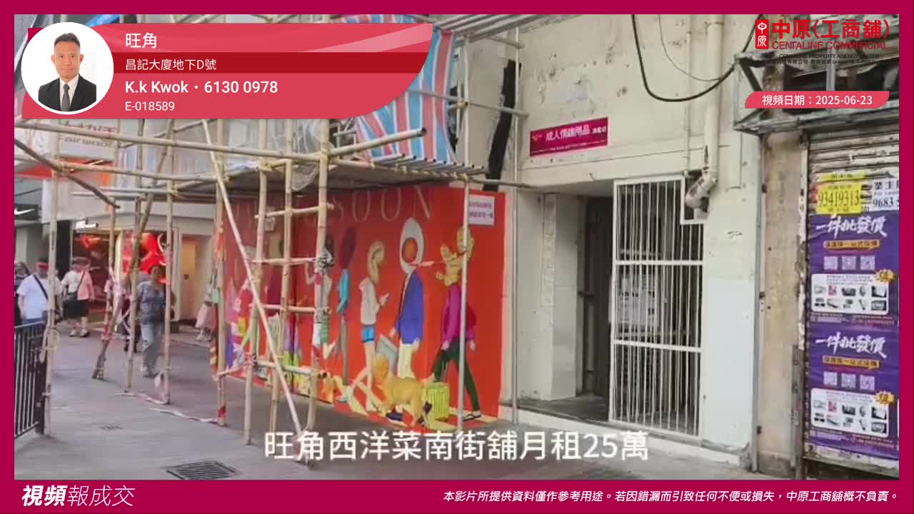 旺角 昌記大廈地下D號 西洋菜南街4號|中原工商舖