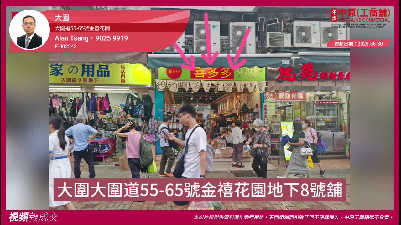 大圍 大圍道55-65號金禧花園 地下8號舖|中原工商舖