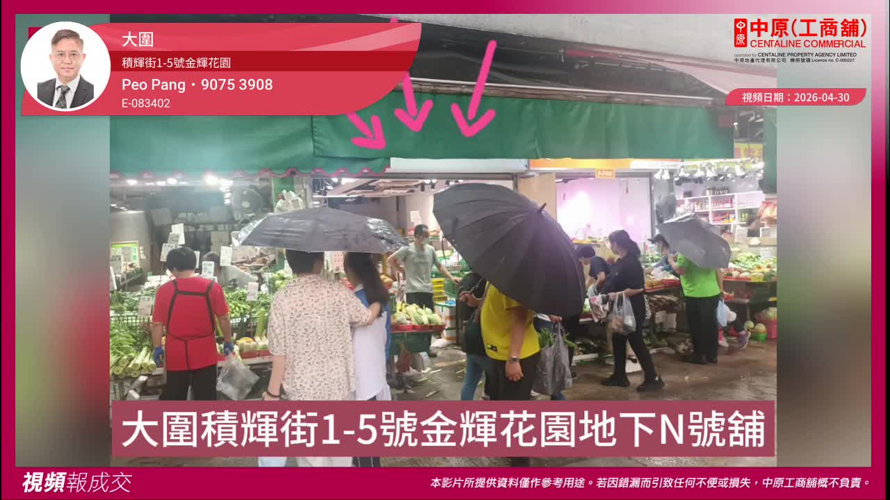 大围 积辉街1-5号金辉花园 地下N号舖｜中原工商铺